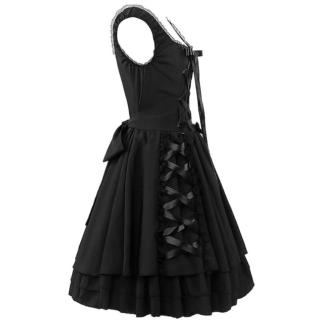 Goth Girl Retro Vintage Punk Gothic Medieval Dress: Masquerade Women's Costume for Vintage Cosplay, Halloween Party, and Evening Dress