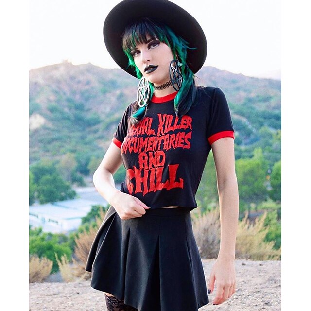 Gothic Serial Killer Crop Top: Unleash Your Dark Side with This Anime-Inspired Street Style