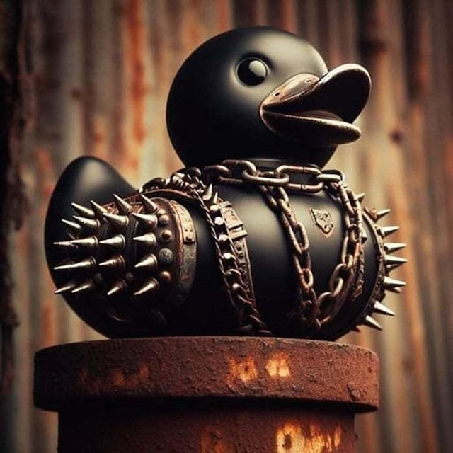 Duckieville Duck Resin Collection: Satanic, Punk, Gothic, and Rock 'n Roll Ducks - Perfect Additions for Mrs.<br> Valentina's Eccentric and Dark-Themed Display