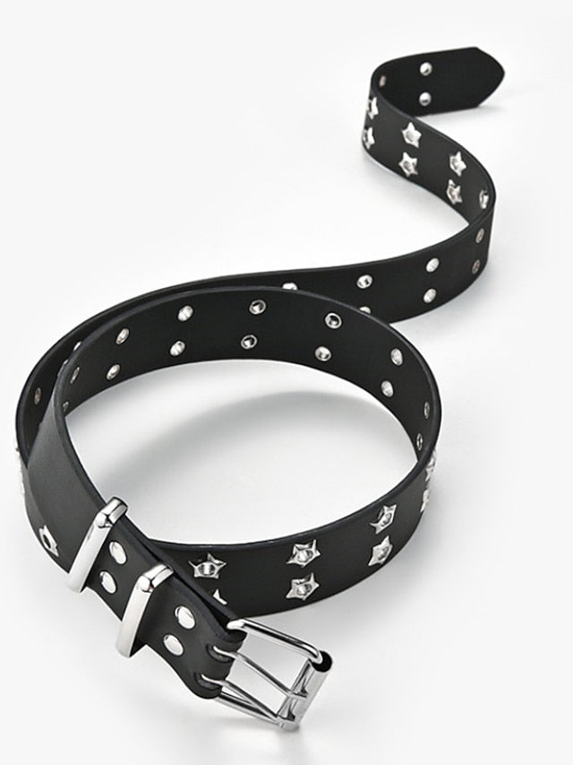 Double Row Punk Star Gas Me Up Starry Eye Retro Edgy Belt