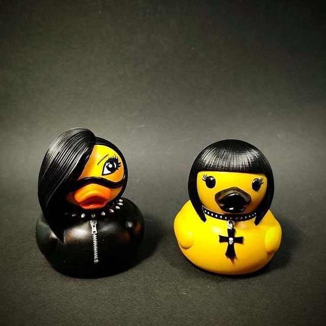 Duckieville Duck Resin Collection: Satanic, Punk, Gothic, and Rock 'n Roll Ducks - Perfect Additions for Mrs.<br> Valentina's Eccentric and Dark-Themed Display