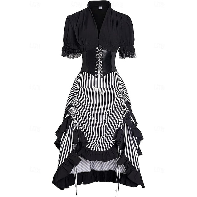 Elegant Gothic Renaissance Steampunk Skirt and Corset Set for Women