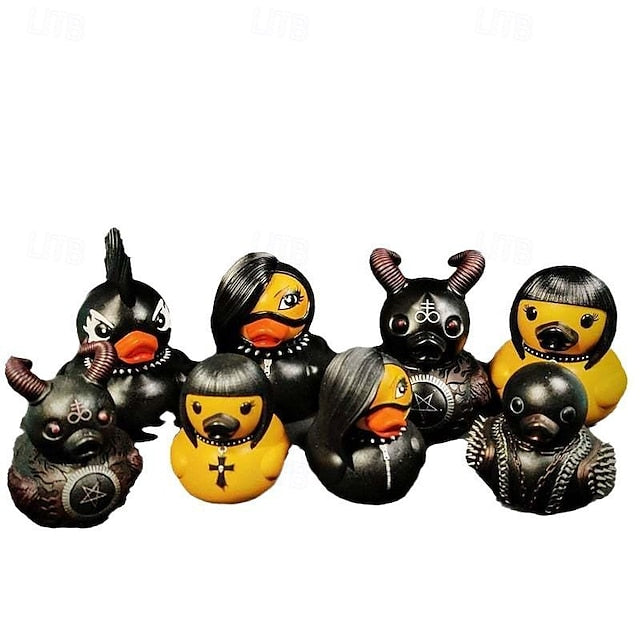 Duckieville Duck Resin Collection: Satanic, Punk, Gothic, and Rock 'n Roll Ducks - Perfect Additions for Mrs.<br> Valentina's Eccentric and Dark-Themed Display