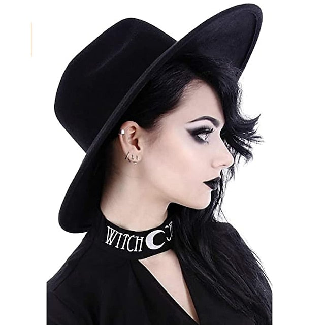 Witchy Wool Wide Brim Hat - Embrace Your Inner Punk Goddess!