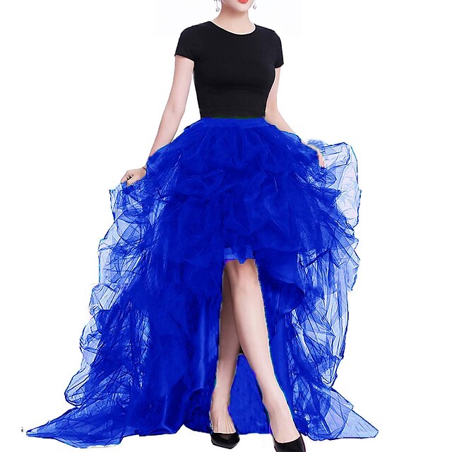 Retro Vintage Punk Gothic High-Low Tulle Skirt: Perfect for Halloween, Parties, and Weddings!