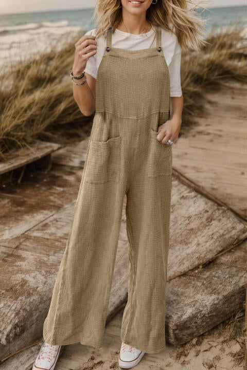 Full Size Wide Leg Front Pocket Jumpsuit