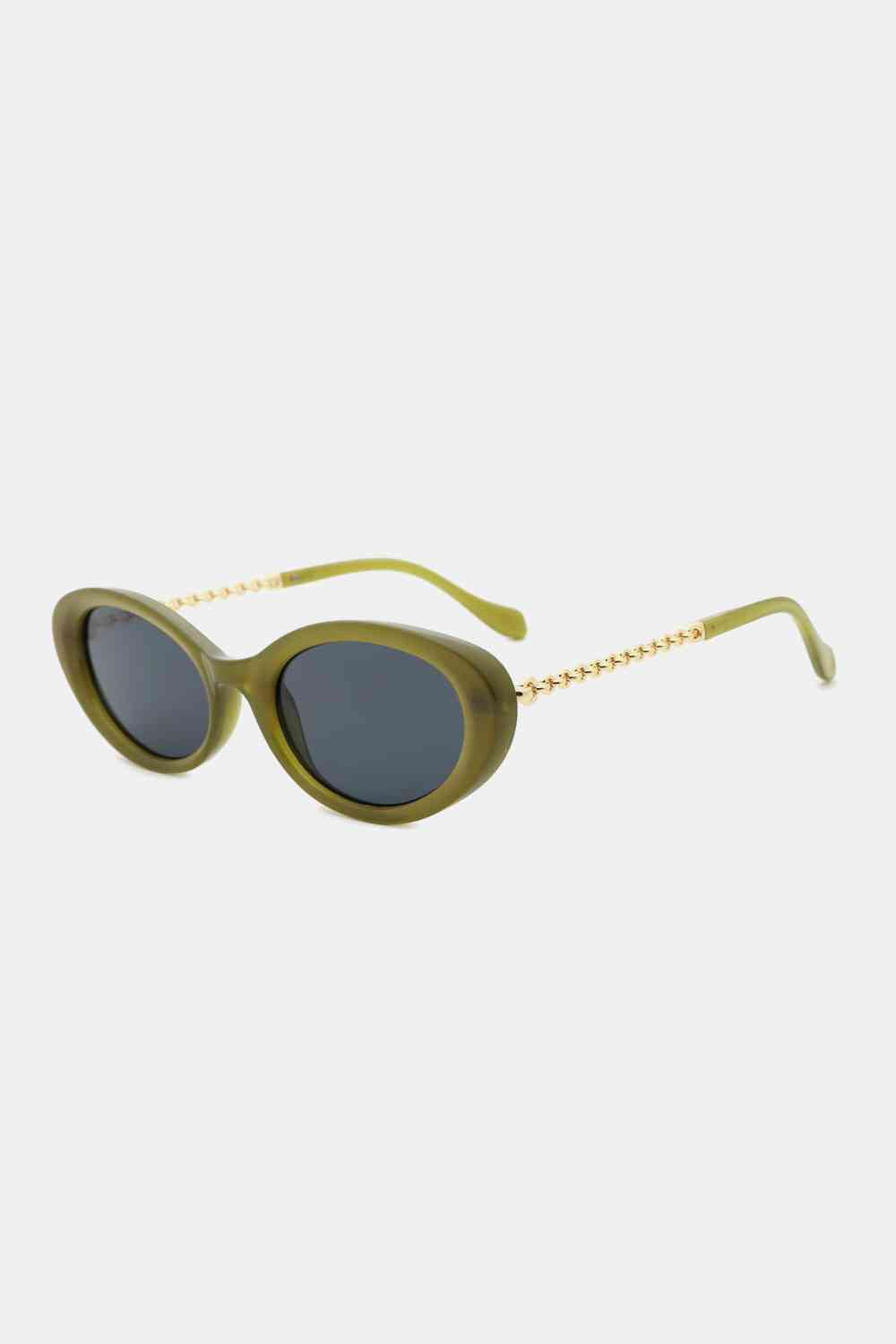 Polycarbonate Frame Rounded Cat-Eye Sunglasses