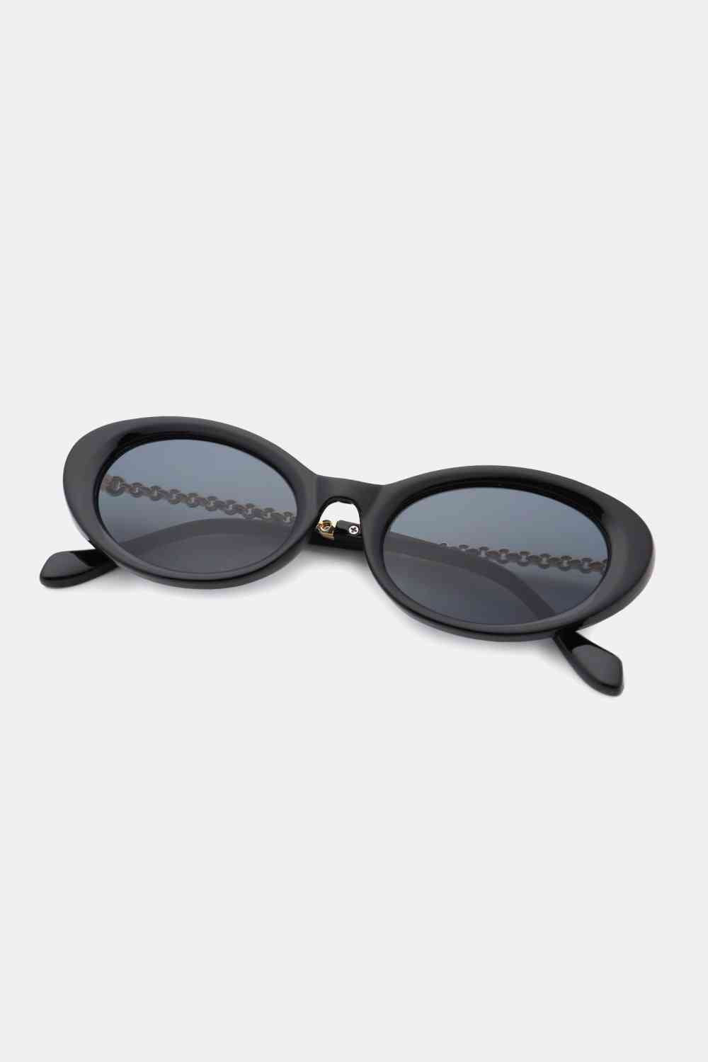 Polycarbonate Frame Rounded Cat-Eye Sunglasses