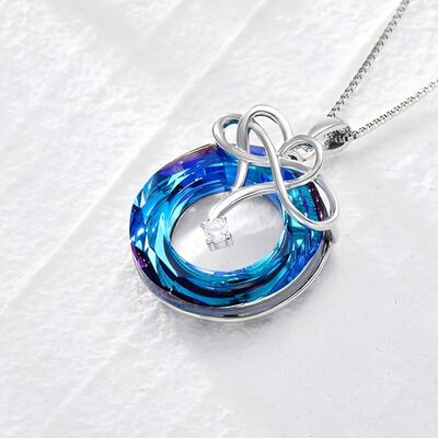 925 Sterling Silver Natural Crystal Pendant Necklace