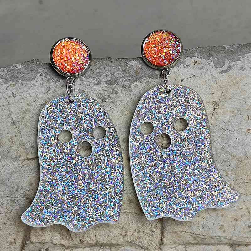 Ghost Shape Acrylic Dangle Earrings