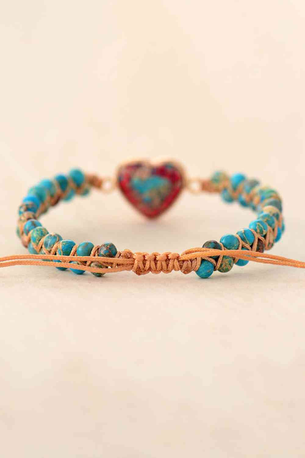 Handmade Heart Shape Natural Stone Bracelet