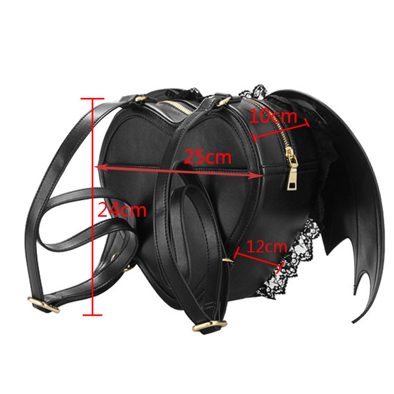 Heart Shaped Bat Wing Backpack