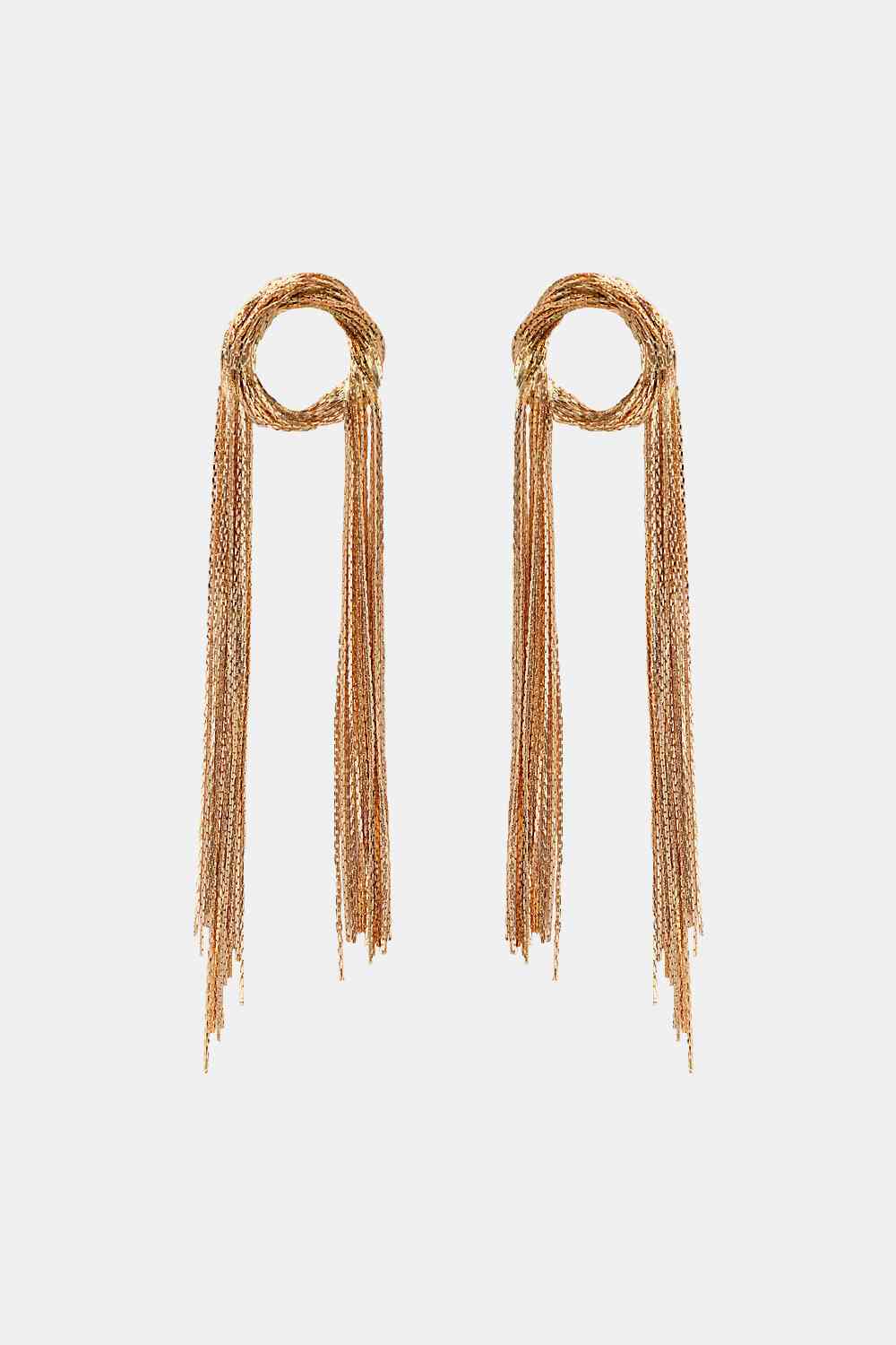 Round Shape Fringed Copper Earrings