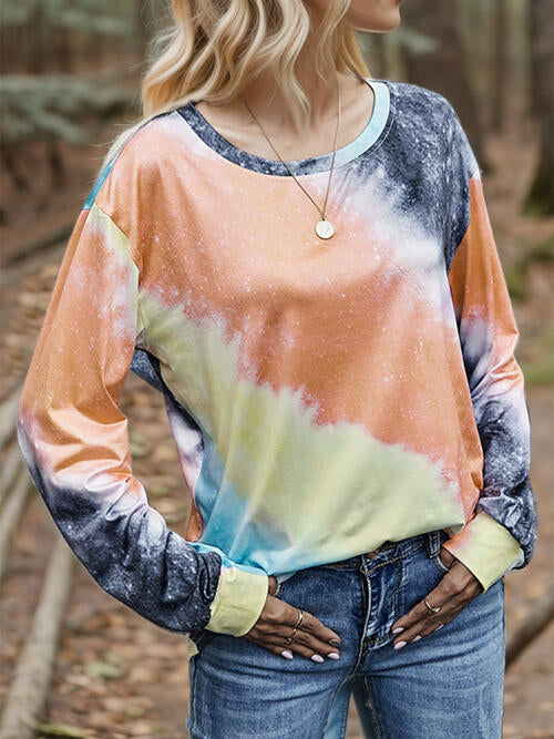 Printed Round Neck Long Sleeve T-Shirt