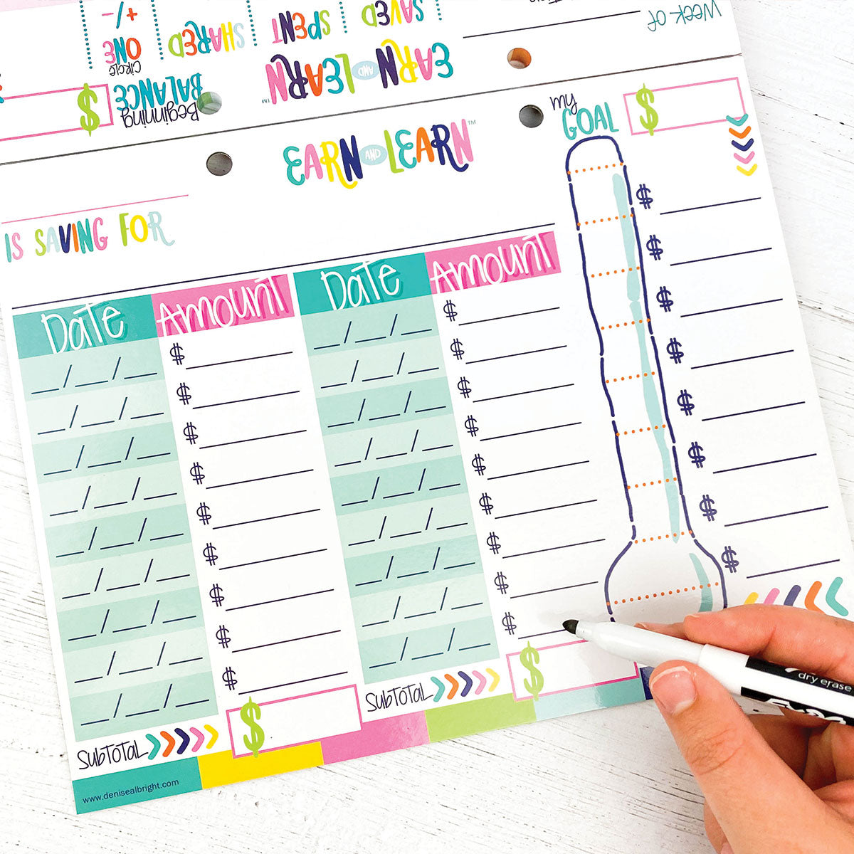 Earn & Learn® Kids Money Management Chore Chart Pad