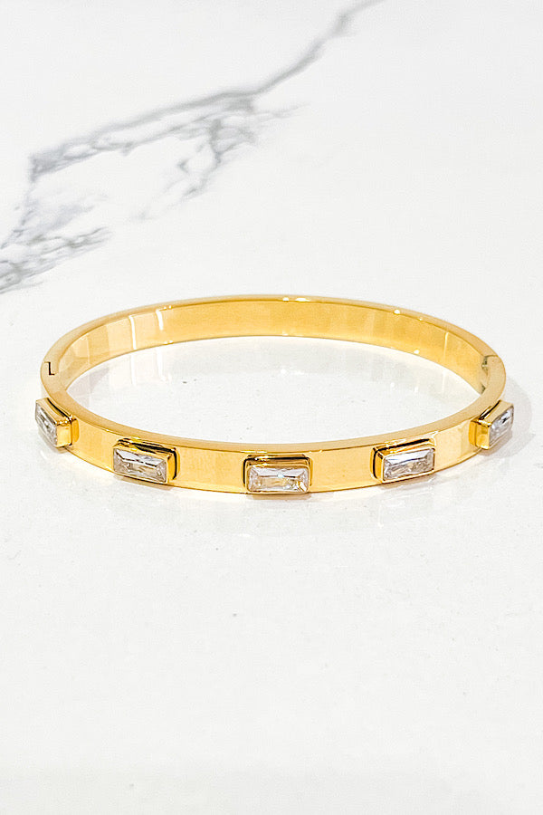 Natural Elements Gold Studded Bangle Bracelet