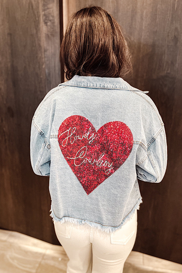 Howdy Cowboy Heart Denim Jacket - ETA 2/29