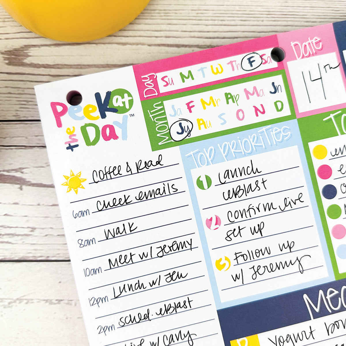 NEW! Peek at the Day™ Daily Planner Pad | All Bright & Cheery