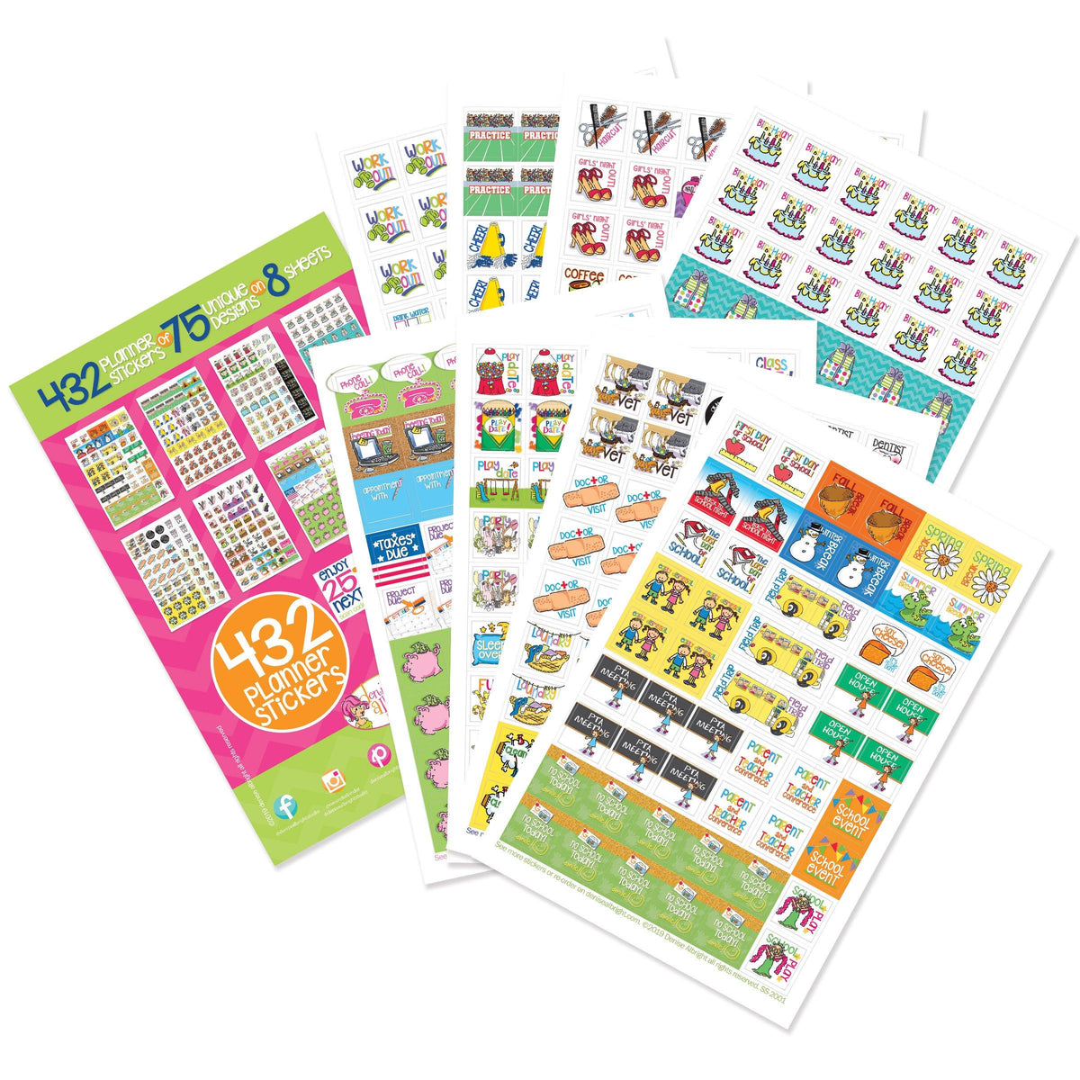 Best Planner Stickers | Family, Work, To-Dos, Events, Goals | 8 Styles