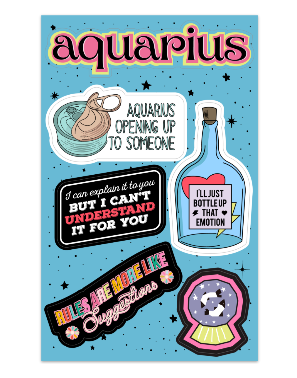 Aquarius Astrological Sticker Sheet