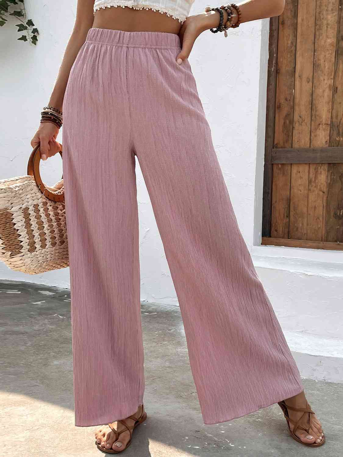 Full Size High Waist Wide Leg Pants