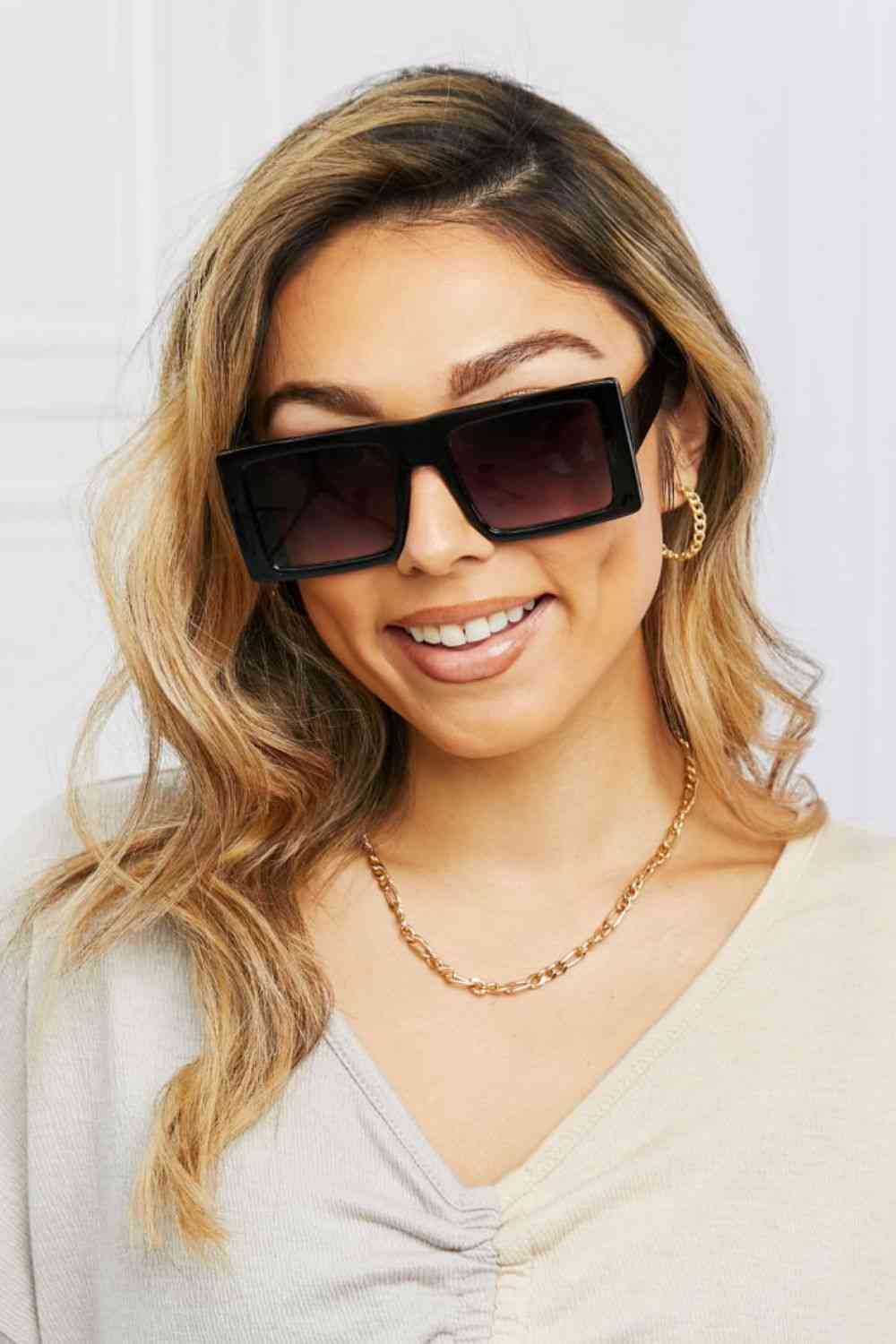 Oversized Square Polycarbonate Sunglasses for Women and Men