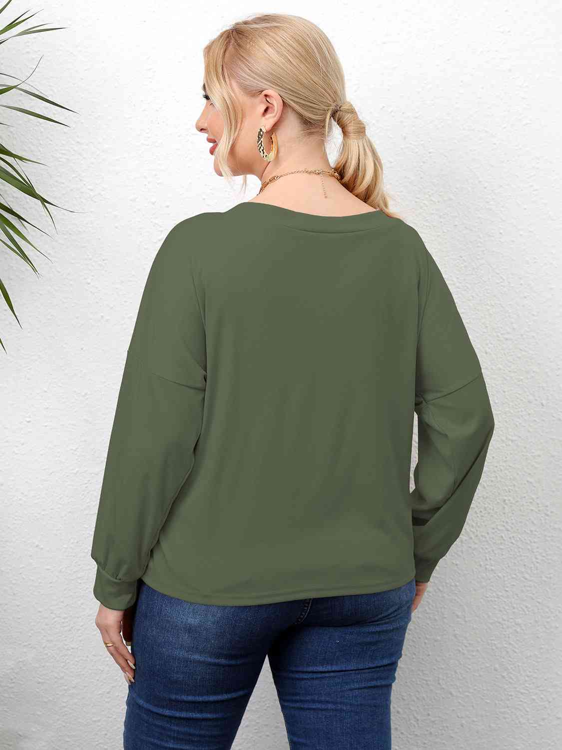 Plus Size Twisted Drop Shoulder T-Shirt