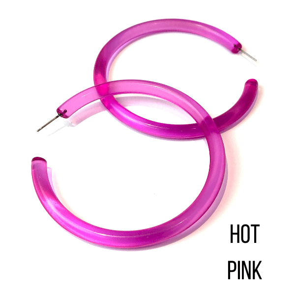 Bangle Lucite Hoop Earrings - 3 Inch