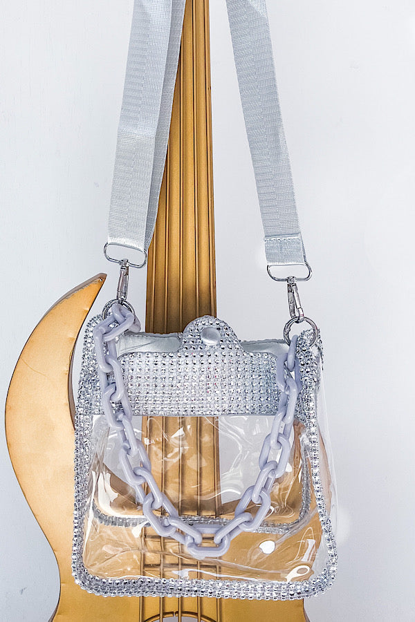 Show Off Silver Clear Crossbody